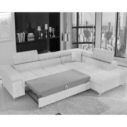 Sale Stoffcouch mit Bettfunktion in Taupe - Moglesia Betten|Sofas