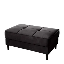 Stoffhocker mit Truhe in Schwarzgrau - Malchas Hocker