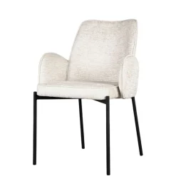 Outlet Stuhl in Cremeweiß Struktursamt - Propanja (2er Set) Stühle