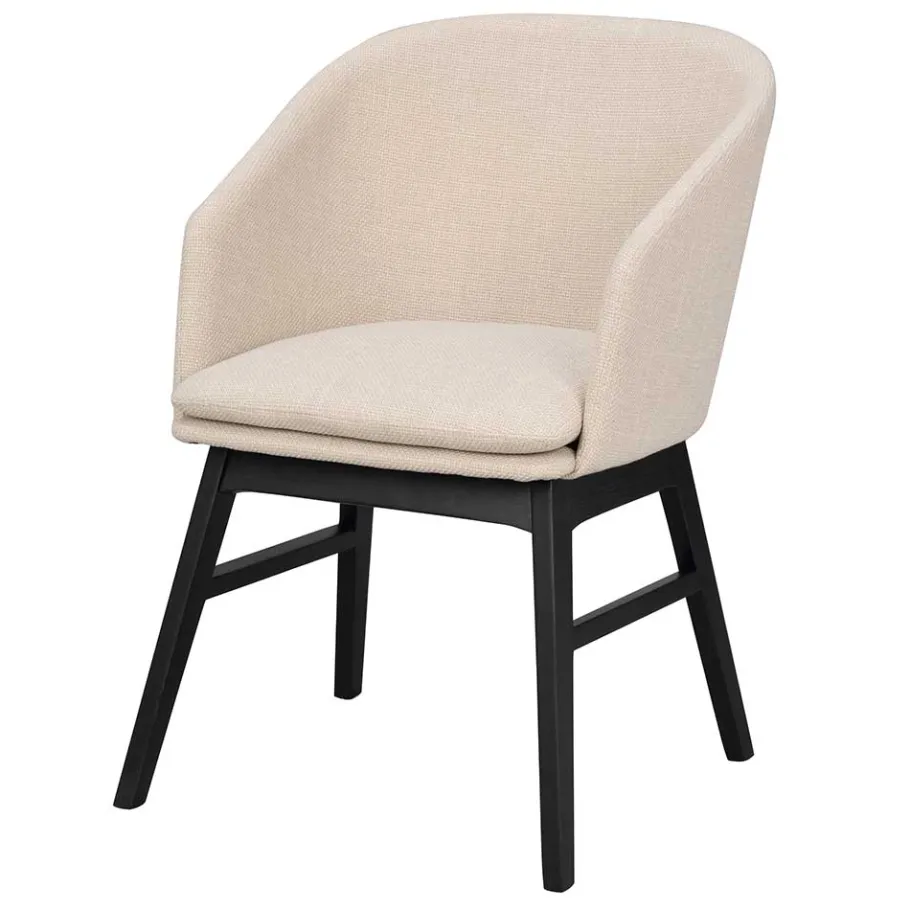 Stylischer Armlehnenstuhl in Beige - Cacamp (2er Set) Stühle