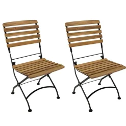 Sale Teak Biergartenstühle klappbar - Middle (2er Set) Stühle