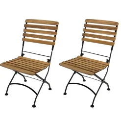 Sale Teak Biergartenstühle klappbar - Middle (2er Set) Stühle