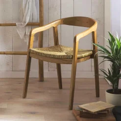 Sale Teak Holzstuhl mit Armlehnen - Donabello Stühle