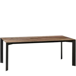 New Teakholz Tisch mit Stahl Gestell Schwarz - Hariesca Tische