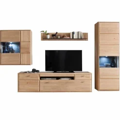 Online Teilmassive TV Anbauwand in Eiche - Vernella (vierteilig) Wohnwände