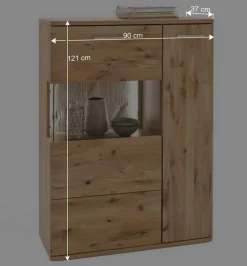 Online Teilmassive Wohnkombination in Eiche - Crokas (vierteilig) Wohnwände