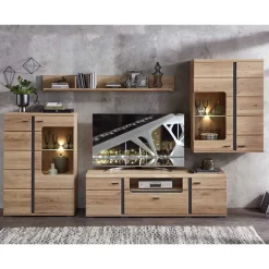 Online Teilmassive Wohnwand Set - Mattadore (vierteilig) Wohnwände