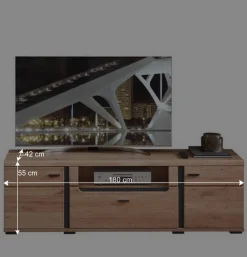 Online Teilmassive Wohnwand Set - Mattadore (vierteilig) Wohnwände