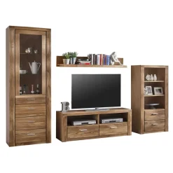 Sale Teilmassive Wohnzimmermöbel aus Wildeiche - Maila (vierteilig) Wohnwände