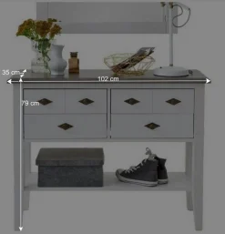 Outlet Tisch Kommode Mirandesca in Weiß Grau Tische