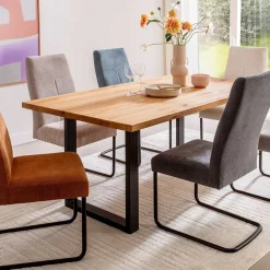 Sale Tisch mit Wildeiche Massivholzplatte - Guven Tische