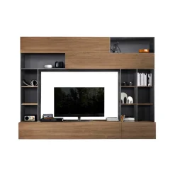 Online Tolle TV Wand in Nussbaum & Grau - Niels Tv & Hifi-Möbel|Wohnwände