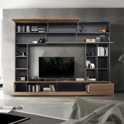 Online Tolle TV Wand in Nussbaum & Grau - Niels Tv & Hifi-Möbel|Wohnwände