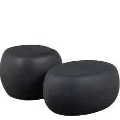 Outlet Tonfaser Sofatisch mit runder Tischplatte - Elhan Tische