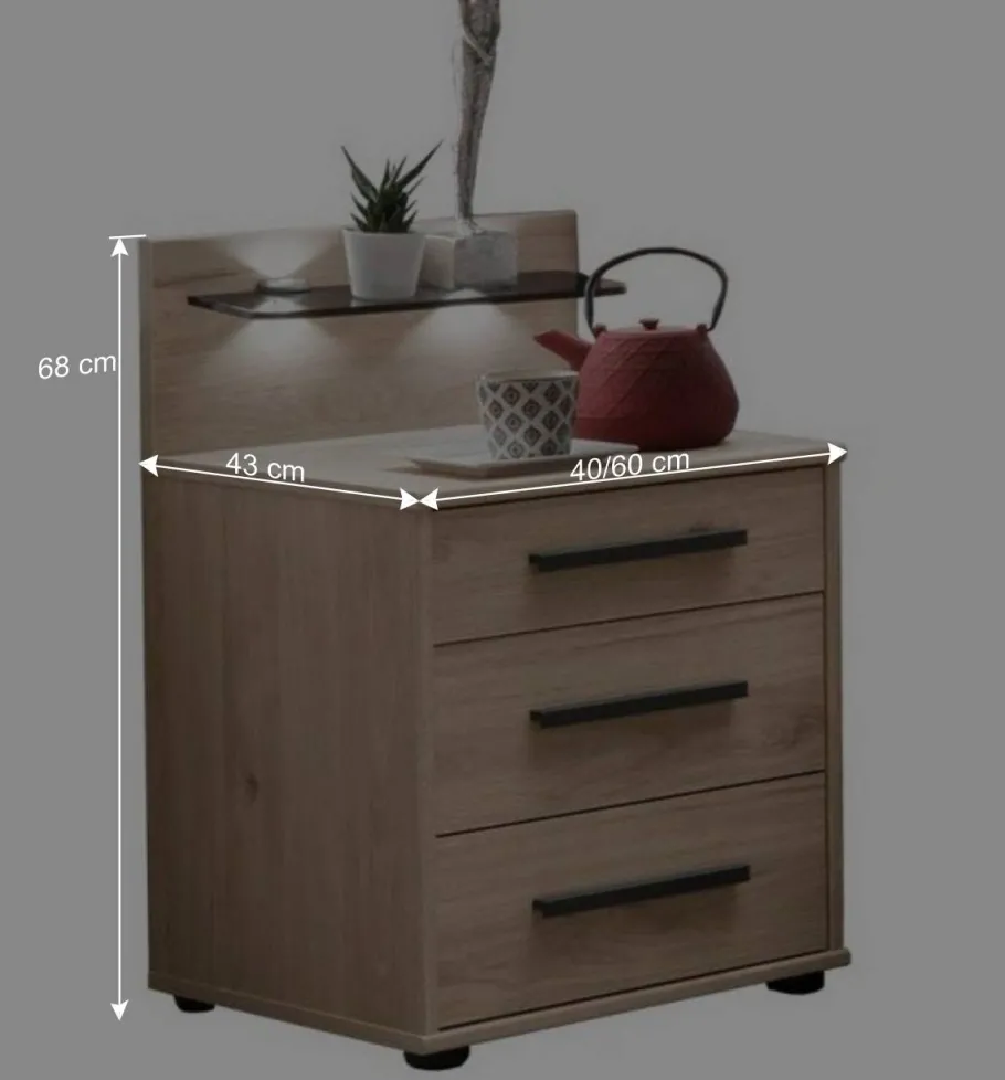 Best Topp Nachtkommode mit LED - Licruva I Kommoden