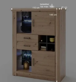 Outlet Topp Wohnzimmer Schränke Kombi - Wykina (vierteilig) Wohnwände