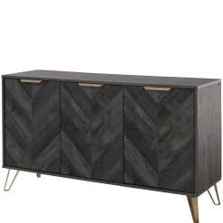 Türen-Kommode in Holzoptik Black Wash - Salivi V Sideboards