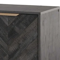 Türen-Kommode in Holzoptik Black Wash - Salivi V Sideboards