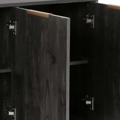 Türen-Kommode in Holzoptik Black Wash - Salivi V Sideboards