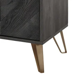 Türen-Kommode in Holzoptik Black Wash - Salivi V Sideboards