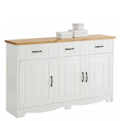 Best 3-türige Landhaus Kommode in Weiß & Honig - Ribeiro Sideboards