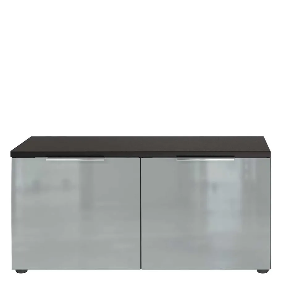 Clearance 2-türige Schuhbank in Silbergrau Glas - Ilfred Sitzbank