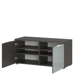 Clearance 2-türige Schuhbank in Silbergrau Glas - Ilfred Sitzbank