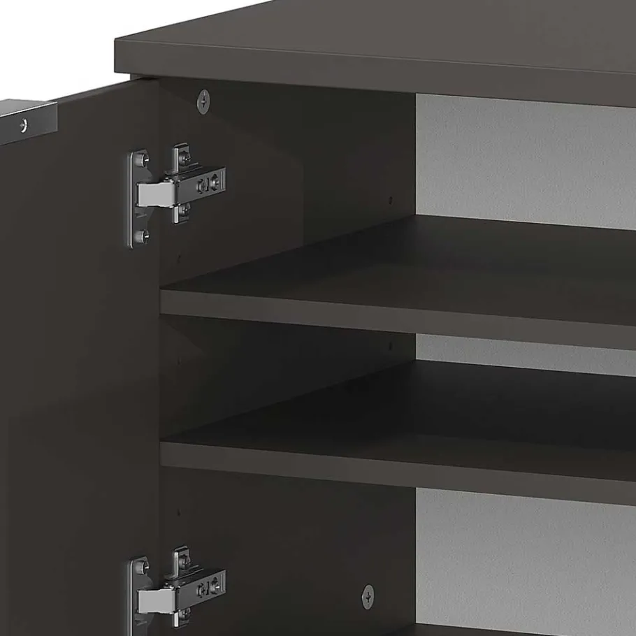 Clearance 2-türige Schuhbank in Silbergrau Glas - Ilfred Sitzbank