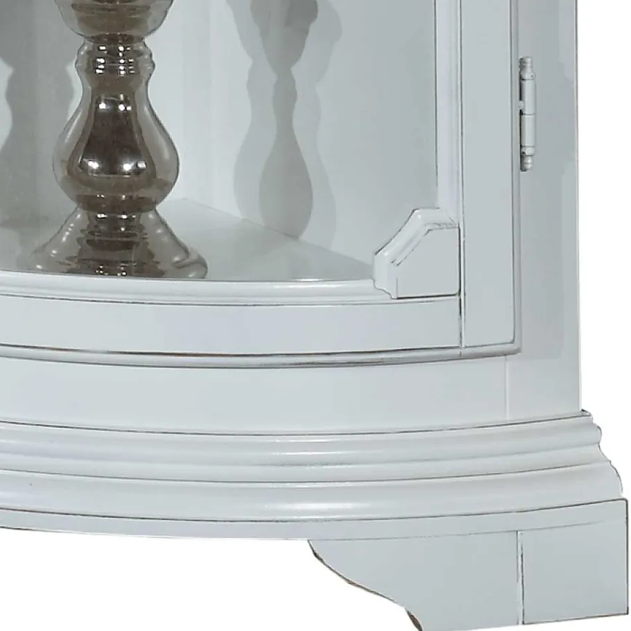 1-türige Vintage Eckvitrine niedrig - 112 cm hoch - Zarinas Vitrinen