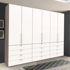 Best 3-türiger Falttürenschrank mit 12 Schubladen - Tivierto Kleiderschränke|Schränke