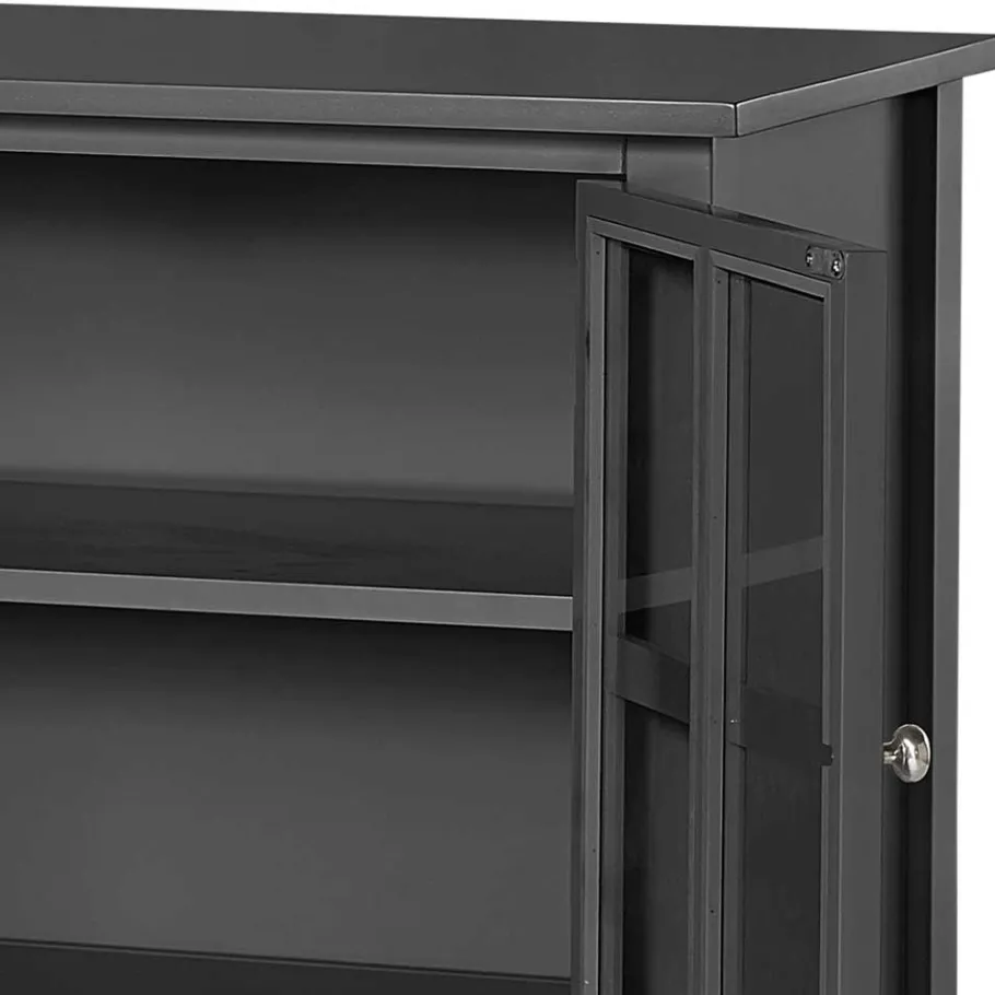 2-türiger Glasschrank in Schwarz - Epiros Vitrinen