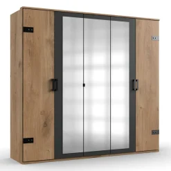 Best 5-türiger Kleiderschrank im Industry und Loft Stil - Enegal Kleiderschränke