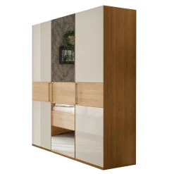Sale 3-türiger Kleiderschrank in Eiche & Beige - Emdsiva Kleiderschränke|Schränke
