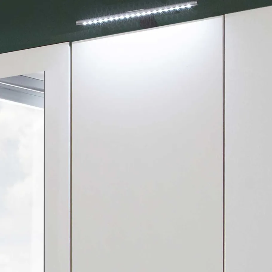 Sale 6-türiger Kleiderschrank in Weiß mit Spiegel - Furcia Kleiderschränke