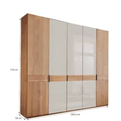 Best 5-türiger Kleiderschrank in Erle teilmassiv - Dilacco Kleiderschränke