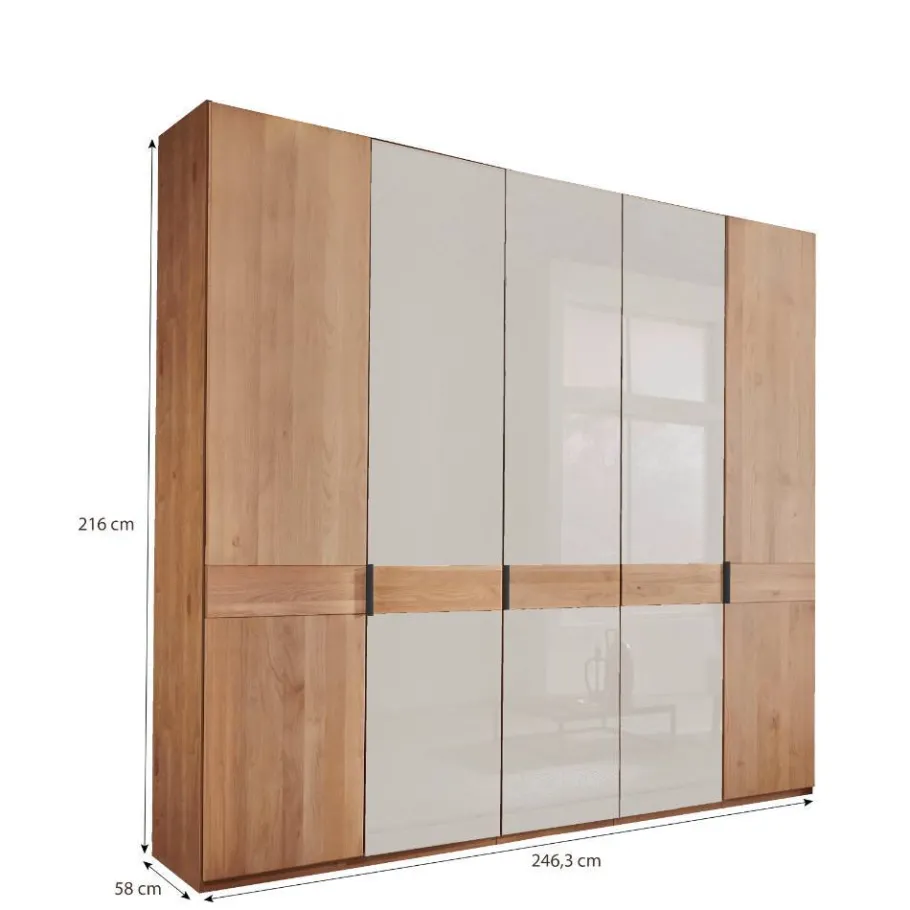 Best 5-türiger Kleiderschrank in Erle teilmassiv - Dilacco Kleiderschränke