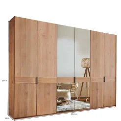 6-türiger Kleiderschrank in Erle teilmassiv - Murray Kleiderschränke