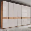 Sale 7-türiger Kleiderschrank in Weiß Glas - Dilacco Kleiderschränke|Schränke
