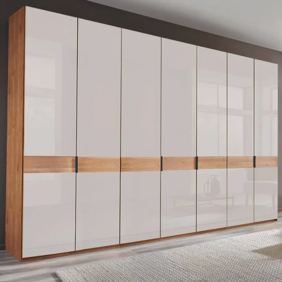Sale 7-türiger Kleiderschrank in Weiß Glas - Dilacco Kleiderschränke|Schränke