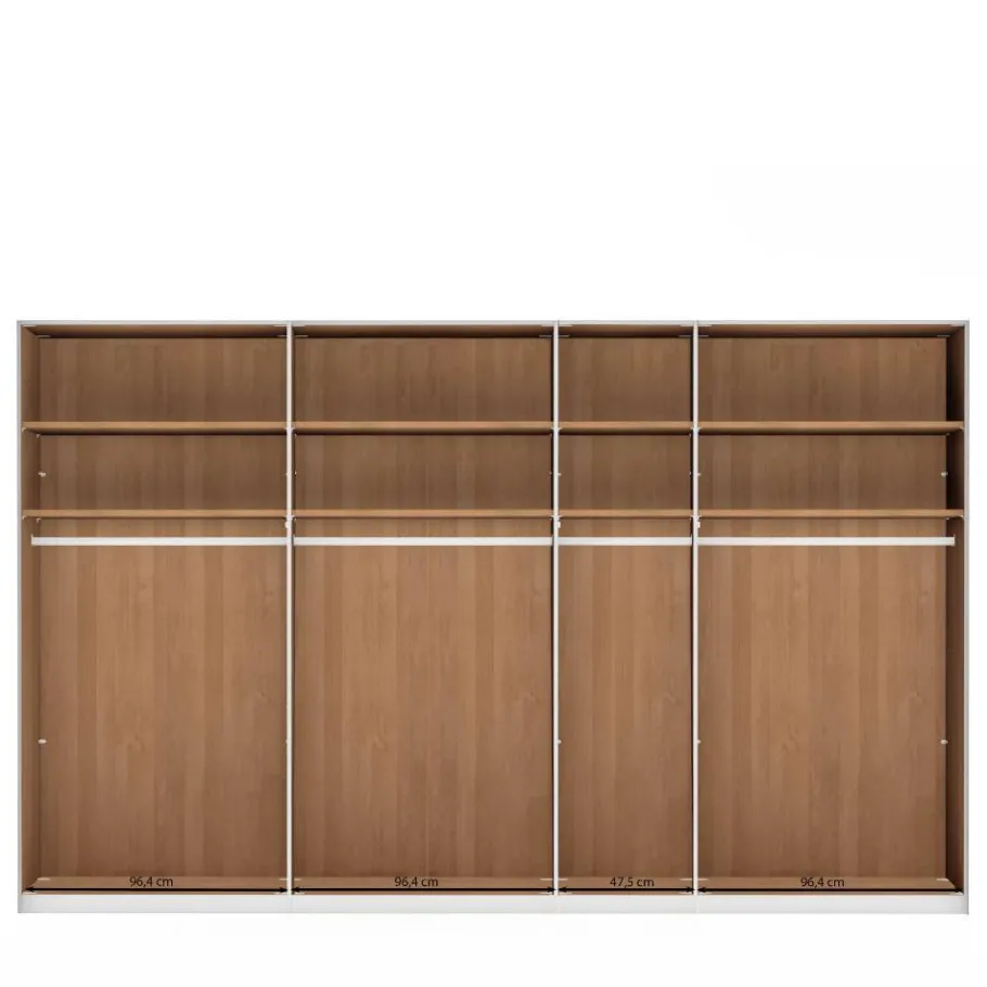 Sale 7-türiger Kleiderschrank in Weiß Glas - Dilacco Kleiderschränke|Schränke