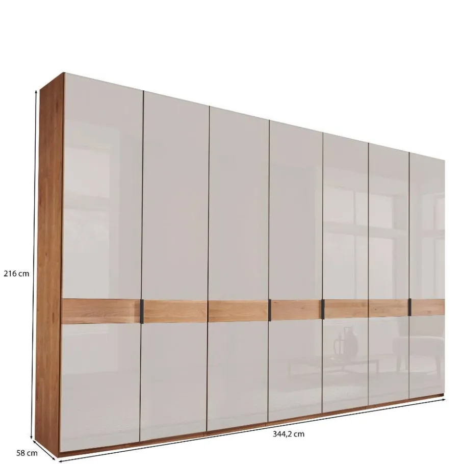 Sale 7-türiger Kleiderschrank in Weiß Glas - Dilacco Kleiderschränke|Schränke