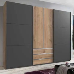 4-türiger Kleiderschrank mit Dreh- & Schiebetüren - Bafata Kleiderschränke|Schränke