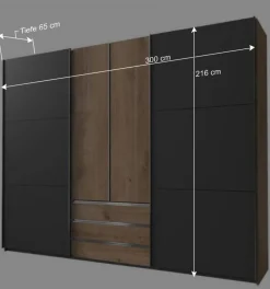 4-türiger Kleiderschrank mit Dreh- & Schiebetüren - Bafata Kleiderschränke|Schränke