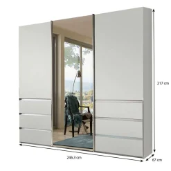 Best 3-türiger Kleiderschrank mit Spiegel - Altagracia Kleiderschränke