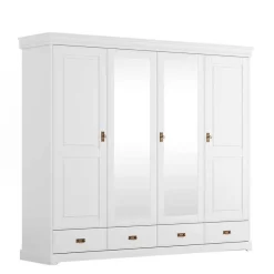 Best 4-türiger Landhausschrank in Weiß - Presto Kleiderschränke|Schränke