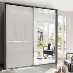 Sale 2-türiger Schiebetürenschrank mit 1 Spiegeltür - Cosima Kleiderschränke