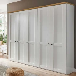 Best 5-türiger Schlafzimmer Kleiderschrank in Weiß - Ignacio Kleiderschränke