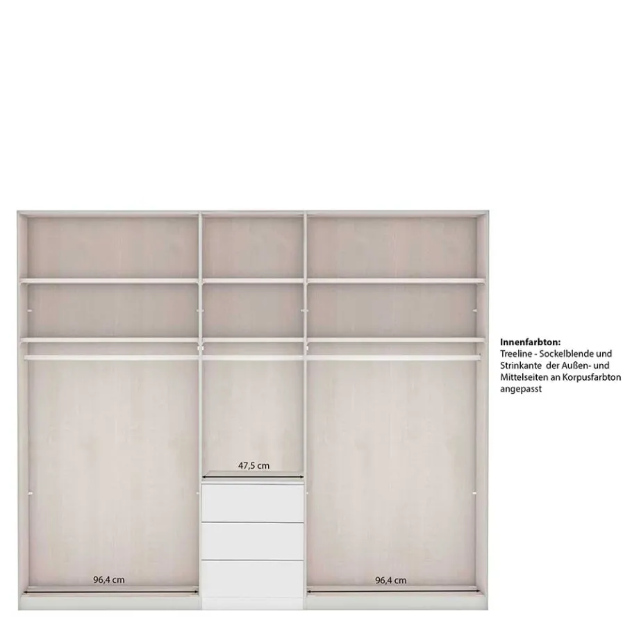 Best 5-türiger Schlafzimmer-Schrank in Hellgrau - Ridonna Kleiderschränke|Schränke