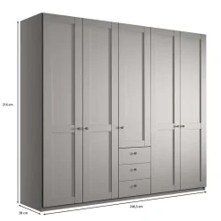 Best 5-türiger Schlafzimmer-Schrank in Hellgrau - Ridonna Kleiderschränke|Schränke