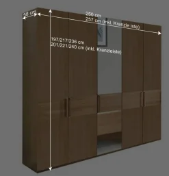 Best 5-türiger Schlafzimmerschrank in Eiche - Emdsiva Kleiderschränke|Schränke